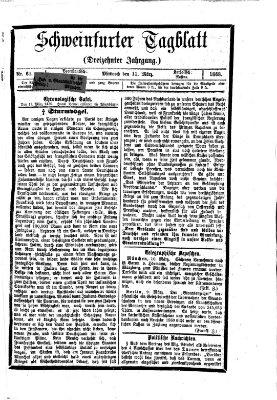 Schweinfurter Tagblatt Mittwoch 11. März 1868