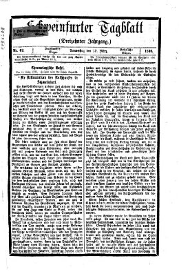 Schweinfurter Tagblatt Donnerstag 12. März 1868