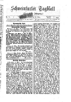 Schweinfurter Tagblatt Montag 23. März 1868