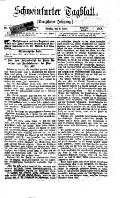 Schweinfurter Tagblatt Montag 6. April 1868