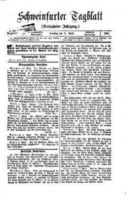 Schweinfurter Tagblatt Samstag 11. April 1868