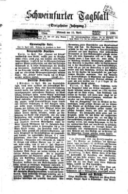 Schweinfurter Tagblatt Mittwoch 15. April 1868