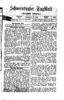 Schweinfurter Tagblatt Mittwoch 29. April 1868