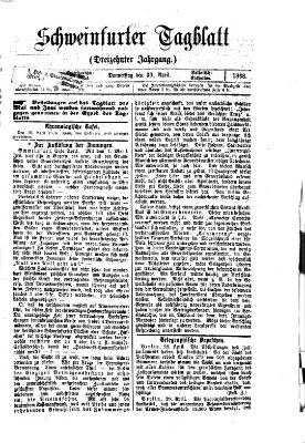 Schweinfurter Tagblatt Donnerstag 30. April 1868