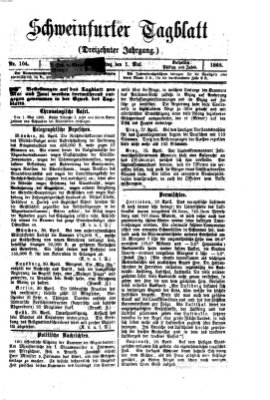 Schweinfurter Tagblatt Freitag 1. Mai 1868