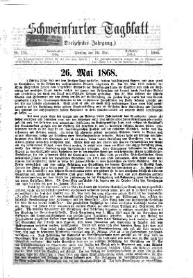 Schweinfurter Tagblatt Dienstag 26. Mai 1868