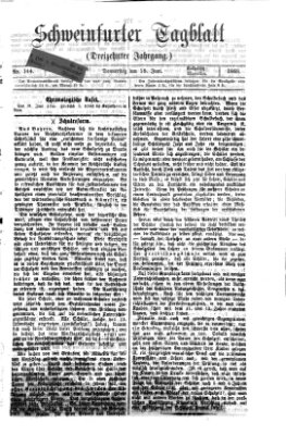 Schweinfurter Tagblatt Donnerstag 18. Juni 1868