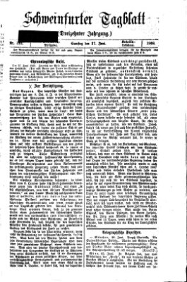 Schweinfurter Tagblatt Samstag 27. Juni 1868