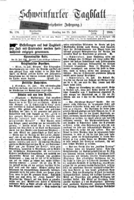 Schweinfurter Tagblatt Samstag 25. Juli 1868