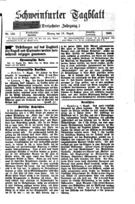 Schweinfurter Tagblatt Montag 10. August 1868