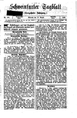 Schweinfurter Tagblatt Mittwoch 12. August 1868