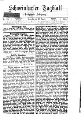 Schweinfurter Tagblatt Donnerstag 20. August 1868