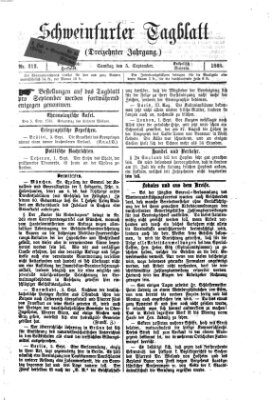 Schweinfurter Tagblatt Samstag 5. September 1868