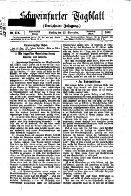 Schweinfurter Tagblatt Samstag 12. September 1868