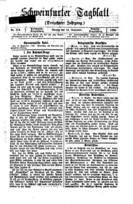 Schweinfurter Tagblatt Montag 14. September 1868