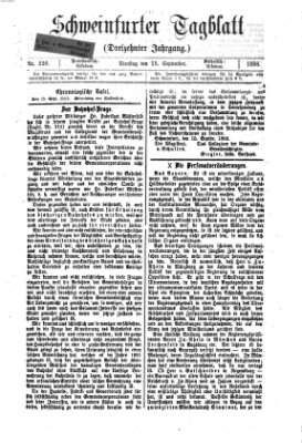 Schweinfurter Tagblatt Dienstag 15. September 1868