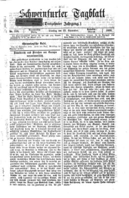 Schweinfurter Tagblatt Dienstag 22. September 1868