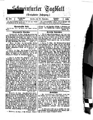 Schweinfurter Tagblatt Samstag 26. September 1868