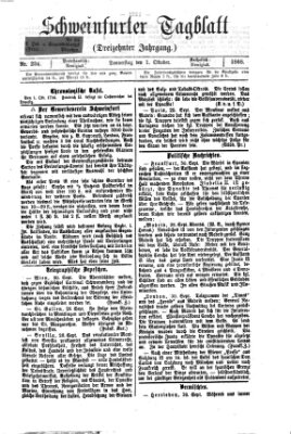 Schweinfurter Tagblatt Donnerstag 1. Oktober 1868