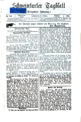 Schweinfurter Tagblatt Samstag 3. Oktober 1868