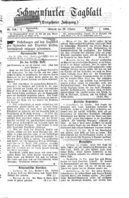 Schweinfurter Tagblatt Mittwoch 28. Oktober 1868