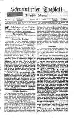 Schweinfurter Tagblatt Samstag 31. Oktober 1868