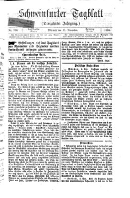 Schweinfurter Tagblatt Mittwoch 11. November 1868