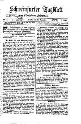 Schweinfurter Tagblatt Samstag 21. November 1868