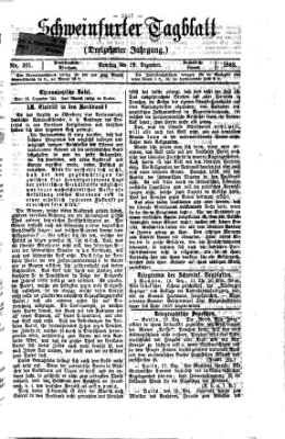 Schweinfurter Tagblatt Samstag 19. Dezember 1868