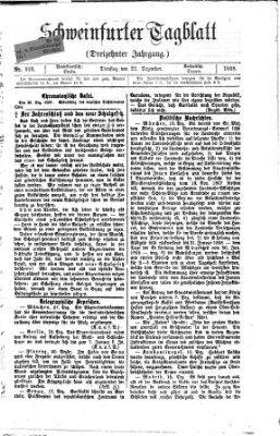 Schweinfurter Tagblatt Dienstag 22. Dezember 1868