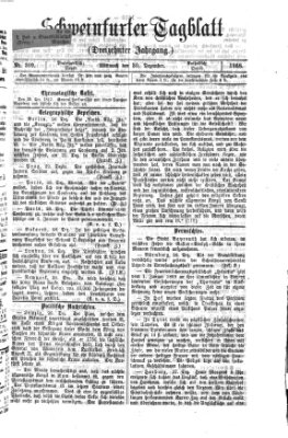 Schweinfurter Tagblatt Mittwoch 30. Dezember 1868