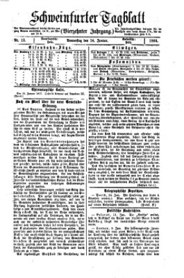 Schweinfurter Tagblatt Donnerstag 14. Januar 1869