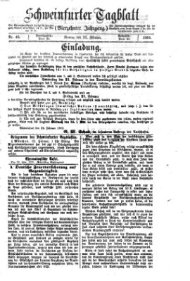 Schweinfurter Tagblatt Montag 22. Februar 1869