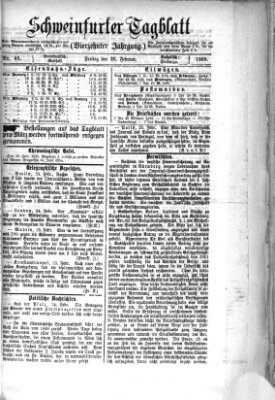 Schweinfurter Tagblatt Freitag 26. Februar 1869