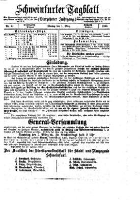 Schweinfurter Tagblatt Montag 1. März 1869