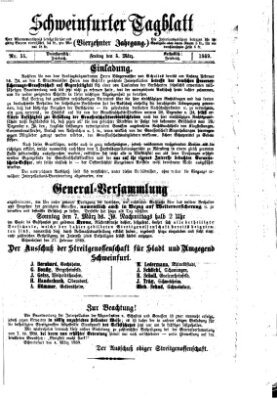 Schweinfurter Tagblatt Freitag 5. März 1869