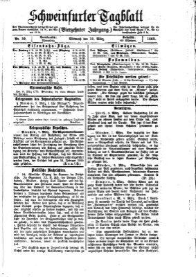 Schweinfurter Tagblatt Mittwoch 10. März 1869