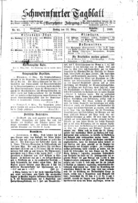 Schweinfurter Tagblatt Freitag 12. März 1869