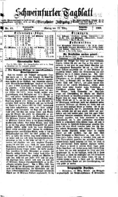 Schweinfurter Tagblatt Montag 15. März 1869