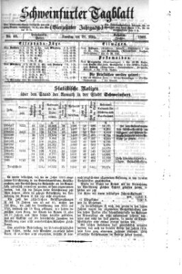 Schweinfurter Tagblatt Samstag 20. März 1869