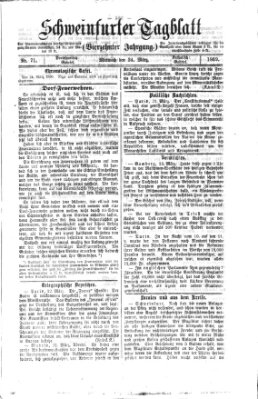 Schweinfurter Tagblatt Mittwoch 24. März 1869