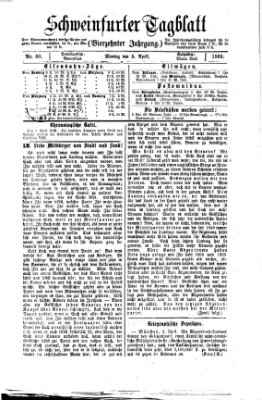 Schweinfurter Tagblatt Montag 5. April 1869