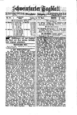 Schweinfurter Tagblatt Samstag 10. April 1869