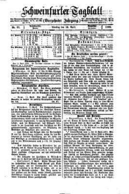 Schweinfurter Tagblatt Dienstag 13. April 1869