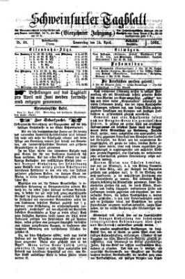 Schweinfurter Tagblatt Donnerstag 15. April 1869