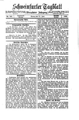 Schweinfurter Tagblatt Montag 21. Juni 1869