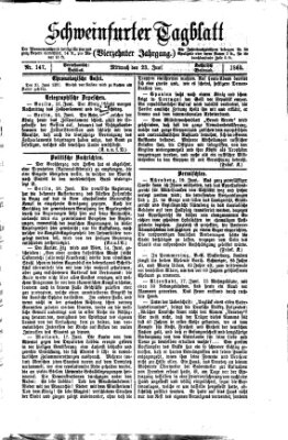 Schweinfurter Tagblatt Mittwoch 23. Juni 1869