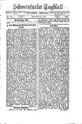 Schweinfurter Tagblatt Mittwoch 21. Juli 1869