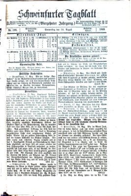 Schweinfurter Tagblatt Donnerstag 19. August 1869