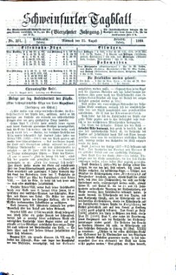 Schweinfurter Tagblatt Mittwoch 25. August 1869